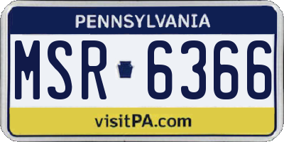 PA license plate MSR6366