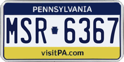 PA license plate MSR6367