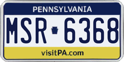 PA license plate MSR6368