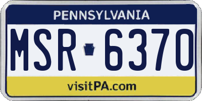 PA license plate MSR6370
