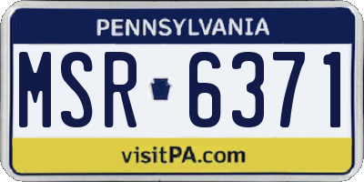 PA license plate MSR6371