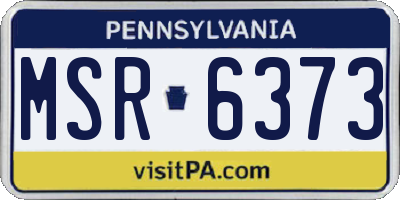 PA license plate MSR6373