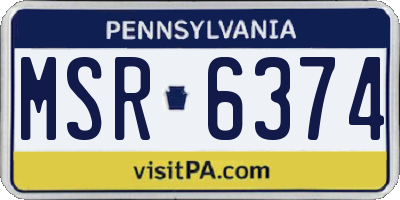 PA license plate MSR6374