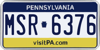 PA license plate MSR6376