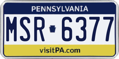 PA license plate MSR6377
