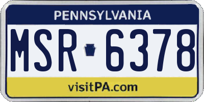 PA license plate MSR6378