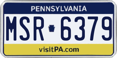 PA license plate MSR6379