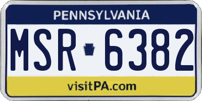 PA license plate MSR6382
