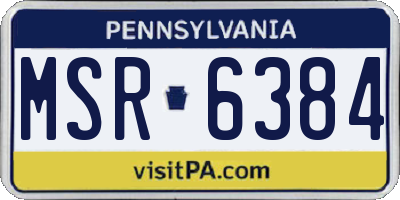 PA license plate MSR6384