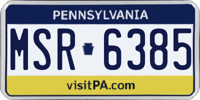 PA license plate MSR6385
