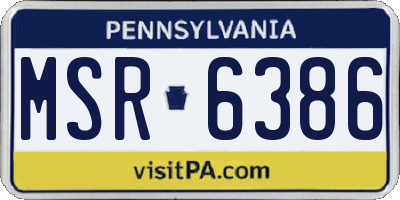 PA license plate MSR6386