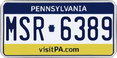 PA license plate MSR6389