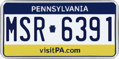 PA license plate MSR6391