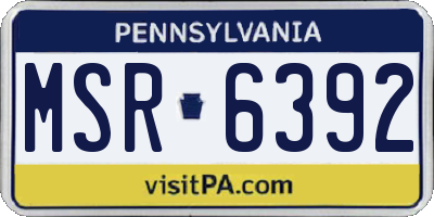 PA license plate MSR6392