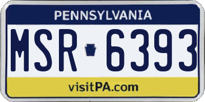 PA license plate MSR6393