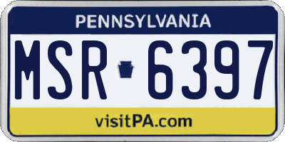 PA license plate MSR6397