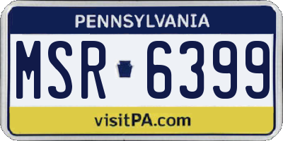 PA license plate MSR6399