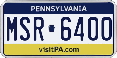 PA license plate MSR6400