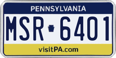 PA license plate MSR6401