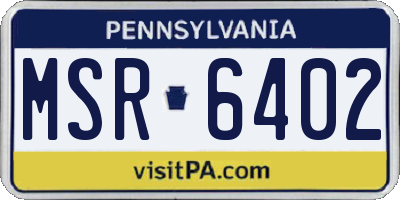 PA license plate MSR6402