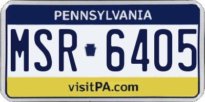 PA license plate MSR6405