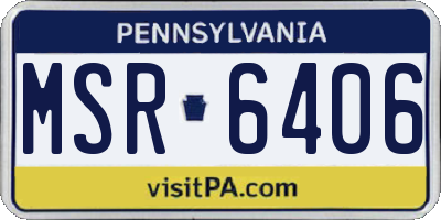 PA license plate MSR6406