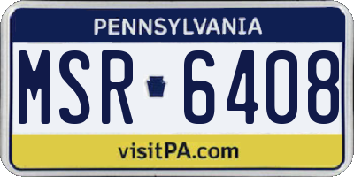 PA license plate MSR6408