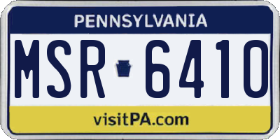 PA license plate MSR6410