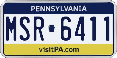 PA license plate MSR6411