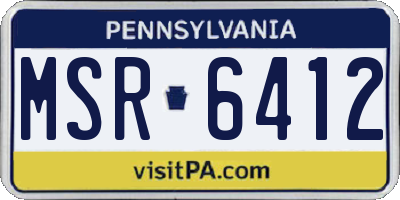 PA license plate MSR6412