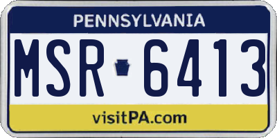 PA license plate MSR6413