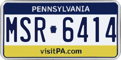 PA license plate MSR6414