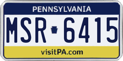 PA license plate MSR6415