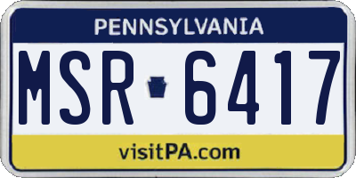 PA license plate MSR6417