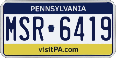 PA license plate MSR6419