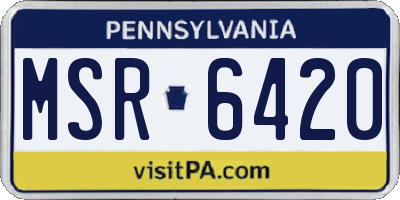 PA license plate MSR6420
