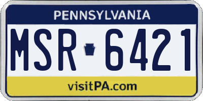 PA license plate MSR6421