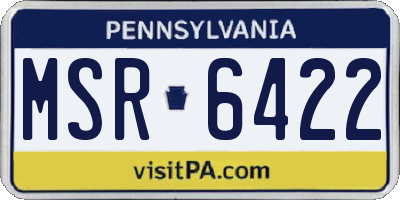 PA license plate MSR6422