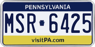 PA license plate MSR6425
