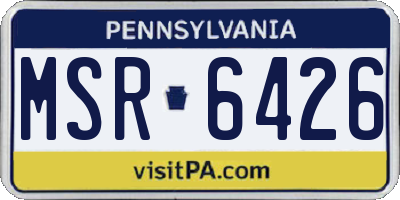 PA license plate MSR6426