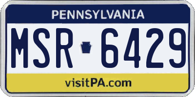 PA license plate MSR6429
