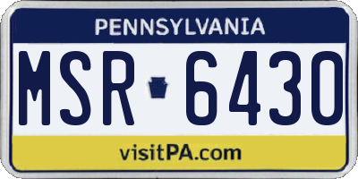 PA license plate MSR6430