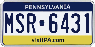 PA license plate MSR6431