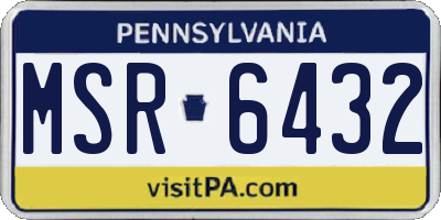 PA license plate MSR6432