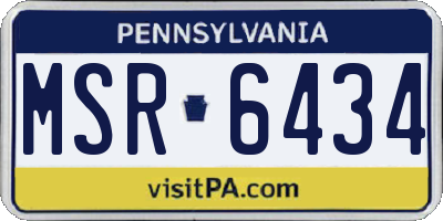 PA license plate MSR6434