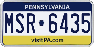 PA license plate MSR6435