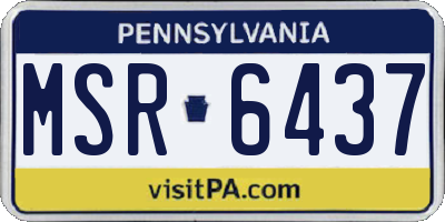 PA license plate MSR6437