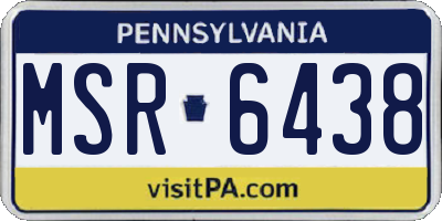 PA license plate MSR6438