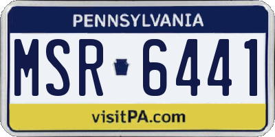 PA license plate MSR6441
