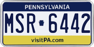 PA license plate MSR6442